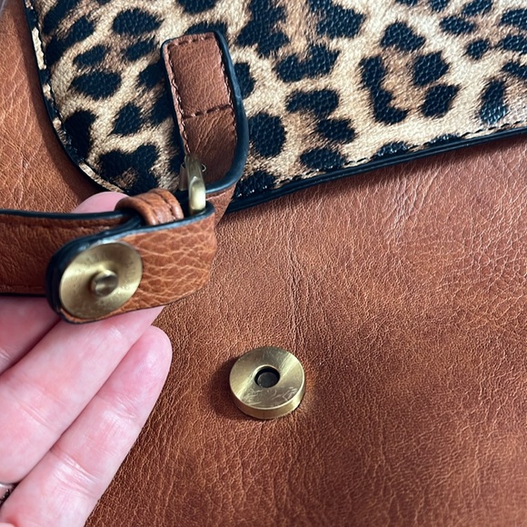 Convertible Brown/Cheetah Backpack Purse - Picture 5 of 13